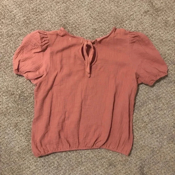 Eden & Olivia 100% Cotton Blush Pink Gauzy Top with Tie back Women's size Large - Picture 3 of 9